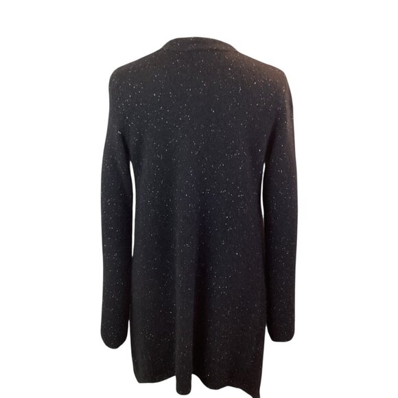 Saks Fifth Avenue Black Speckled Cashmere Cardigan Sweater Womens Small - Picture 4 of 8